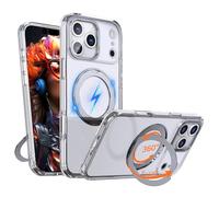 TECHGEAR Coque pour iPhone 17 Pro avec anneau magnétique, protection fine et résistante aux chocs, dos transparent, protection d'appareil photo et d'écran, compatible avec MagSafe pour Apple iPhone 17