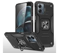 TECHGEAR Coque pour Moto G14 [Armure renforcée] Coque de protection robuste de qualité militaire avec anneau magnétique en métal béquille antichoc pour Motorola Moto G14 - Noir