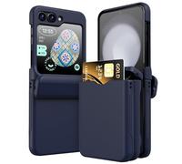 TECHGEAR Coque pour Samsung Galaxy Z Flip 6 avec porte-cartes [2 étuis portefeuille pour cartes] Coque de protection hybride robuste [Charnière] Protection robuste pour Samsung Galaxy Z Flip6 (Bleu)