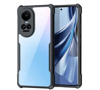 TECHGEAR Coque rigide pour Oppo Reno 10 5G [Fusion Armour] Coque de protection hybride robuste avec dos transparent conçu pour Oppo Reno 10 5G - Noir