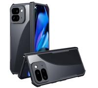 TECHGEAR Coque rigide pour Pixel 9 Pro Fold [Fusion Armour] Coque hybride de protection robuste avec dos transparent conçu pour Google Pixel 9 Pro Fold - Noir