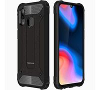 TECHGEAR Coque Samsung A40 [Tough Armoured] Coque de Protection Antichoc Double Épaisseur Compatible avec Samsung Galaxy A40 - (Noir)