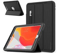 TECHGEAR D-Fence Coque pour iPad 10.2 2021/2020/2019 [9ème / 8ème / 7ème génération] Housse Étui Rigide, Protection Antichoc avec Support + Protection Écran Compatible avec iPad 10.2 [Noir]
