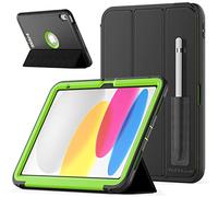 TECHGEAR D-Fence Coque pour iPad 11 2025, iPad 10 2022 (11e/10e Génération) Housse Étui Rigide, Protection Antichoc avec Support + Protection Écran Compatible avec Apple iPad 11 (A16) iPad 10 [Vert]