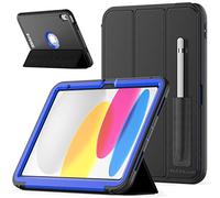 TECHGEAR D-Fence Coque pour iPad 11 2025, iPad 10 2022 (11e/10e Génération) Housse Étui Rigide, Protection Antichoc avec Support + Protection Écran Compatible avec Apple iPad 11 (A16) iPad 10 [Bleu]