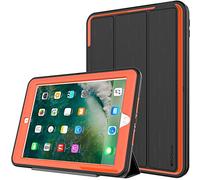 TECHGEAR D-Fence Étui pour iPad 9.7 (2017/2018) - Housse Coque Rigide, Protection Anti-Choc avec Support/Protection Écran Amovible Compatible pour iPad 9,7 5ème et 6ème gén [Noir/Orange]
