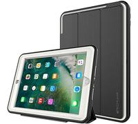 TECHGEAR D-Fence Étui pour iPad 9.7 (2017/2018) - Housse Coque Rigide, Protection Anti-Choc avec Support/Protection Écran Amovible Compatible pour iPad 9,7 5ème et 6ème gén [Noir/Gris]