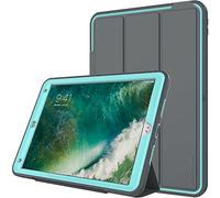 TECHGEAR D-Fence Étui pour iPad Air 3 2019 / iPad Pro 10.5, Housse Coque Rigide, Protection Anti-Choc avec Support/Protection Écran Amovible Compatible avec iPad Pro 10.5 Pouces [Gris/Aqua]