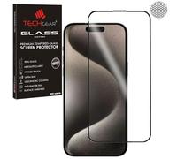 TECHGEAR Édition en verre 3D pour iPhone 15 Pro 6,1", adhérence complète de l'écran] et [couverture complète] Protection d'écran en verre trempé compatible avec iPhone 15 Pro (6,1") - Noir