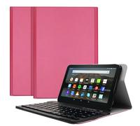 TECHGEAR Étui avec clavier pour Amazon Fire HD 8" 14e/12e génération 2024/2022 - Cuir synthétique, clavier QWERTY britannique amovible sans fil Bluetooth et support, étui avec clavier Amazon Fire HD 8