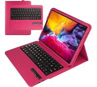TECHGEAR Étui avec clavier pour iPad Pro 11" 2ème génération/2020 - Étui intelligent en cuir PU avec clavier QWERTY détachable et support [Étui Folio Strike ] Rose