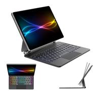 TECHGEAR Étui avec clavier pour Samsung Galaxy Tab S11 S9 S8 S7 11" - Étui clavier avec pavé tactile, support magnétique flottant, Bluetooth QWERTY britannique rétroéclairé (X730 X710 X700 T870)
