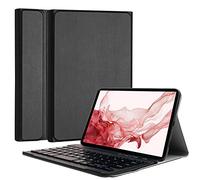 TECHGEAR Étui avec clavier pour Samsung Galaxy Tab S9 Plus & S10 Plus 12,4" (séries SM-X810 et SM-X820) en cuir PU avec support et clavier QWERTY Bluetooth sans fil détachable (noir)