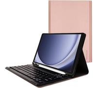 TECHGEAR Étui clavier pour Samsung Galaxy Tab A9 Plus 11" (SM-X210 / SM-X215) [Strike Folio] Étui en cuir PU avec clavier QWERTY Bluetooth sans fil amovible et support (or rose)