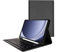 TECHGEAR Étui clavier pour Samsung Galaxy Tab A9 Plus 11" (SM-X210 / SM-X215) [Strike Folio] Étui en cuir PU avec clavier QWERTY Bluetooth sans fil amovible et support (noir)