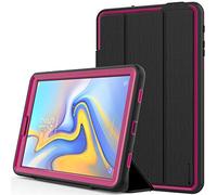 TECHGEAR Étui D-Fence pour Galaxy Tab A 10.5 - Coque Rigide, Protection Anti-Choc avec Support/Protection Écran Amovible Compatible pour Samsung Galaxy Tab A 10.5 Pouces (SM-T590) [Noir/Rose]