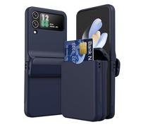 TECHGEAR Étui de protection hybride robuste pour Samsung Galaxy Z Flip 4 avec porte-cartes et 2 étuis à charnière, protection robuste et robuste pour Samsung Galaxy Z Flip 4 (bleu)
