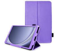 TECHGEAR Étui en Cuir pour Samsung Galaxy Tab A9 8,7 (SM-X110 / SM-X115) Premium PU Cuir Slim Folio Stand Case Cover avec dragonne [Violet]