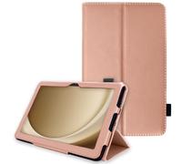 TECHGEAR Étui en cuir pour Samsung Galaxy Tab A9 Plus 11" (SM-X210 / SM-X215) Premium PU Cuir Slim Folio Stand Smart Cover avec dragonne, mise en veille/réveil automatique [Or rose]