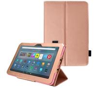 TECHGEAR Étui intelligent conçu pour tous les nouveaux Amazon Fire Max 11" (2023/13e génération) Étui fin en cuir synthétique avec support et dragonne et fonction veille/réveil automatique [or rose]