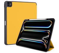 TECHGEAR Étui intelligent pour Apple iPad Pro 13" (M4) 2024, en similicuir PU, support à trois volets, protection des coins, fonction veille/réveil automatique et porte-crayon, jaune