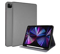 TECHGEAR Étui Intelligent pour iPad Pro 11 2021 3ème génération [Compatible Crayon] - Étui Fin avec Support Pliable et Protection des Coins - Fonction Veille/réveil Automatique - Gris