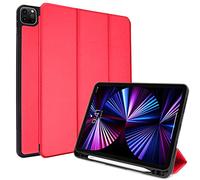 TECHGEAR Étui Intelligent pour iPad Pro 11" 2021 [Compatible Crayon] - Étui Fin avec Support Pliable et Protection des Coins [Mise en Veille/réveil] pour iPad Pro 11" 3ème génération - Rouge
