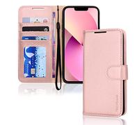TECHGEAR Etui iPhone iPhone 13 Portefeuille - Housse en Cuir avec Rabat de Protection, Fentes pour Cartes, Béquille et Dragonne, Cuir PU Rose Compatible avec iPhone 13 6.1"