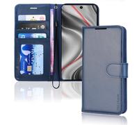 TECHGEAR Étui portefeuille à rabat pour Galaxy A56 - Blocage RFID - Porte-cartes, support et dragonne - Cuir synthétique bleu marine - Fermeture magnétique - Pour Samsung Galaxy A56 5G / A56 4G
