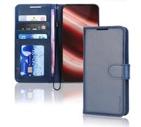 TECHGEAR Étui Portefeuille en Cuir for Nothing Phone 2a, étui de Protection pour Flip Book [Blocage RFID] avec Porte-Cartes, Support et Bracelet - Cuir PU Bleu avec Fermeture magnétique