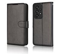 TECHGEAR Étui Portefeuille en Cuir Galaxy A13, Housse de Protection à Rabat avec Porte-Carte Portefeuille, Support et dragonne - Cuir PU Noir avec Fermeture magnétique conçu pour Samsung A13
