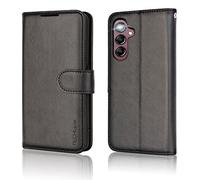 TECHGEAR Étui Portefeuille en Cuir Galaxy A14 5G, Housse de Protection à Rabat avec Porte-Carte Portefeuille, Support et dragonne - Cuir PU Noir avec Fermeture magnétique conçu pour Samsung A14 5G