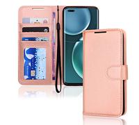 TECHGEAR Étui Portefeuille en Cuir Honor Magic 4 Pro 5G, Housse de Protection à Rabat avec Porte-Carte, Support et dragonne - Cuir PU Or Rose avec Fermeture magnétique conçu pour Honor Magic 4 Pro