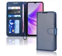 TECHGEAR Etui Portefeuille en Cuir Oppo A77 5G / A57 5G (Pas 4G), Housse Flip Protect avec Porte-Cartes Coque, Support et Dragonne - Cuir PU Bleu avec Fermeture Magnétique Conçu pour Oppo A77/A57 5G