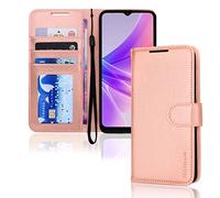 TECHGEAR Etui Portefeuille en Cuir Oppo A77 5G / A57 5G (Pas 4G), Housse Flip Protect avec Porte-Cartes Coque, Support et Dragonne - Cuir PU Rose avec Fermeture Magnétique Conçu pour Oppo A77/A57 5G
