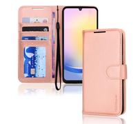 TECHGEAR Étui Portefeuille en Cuir pour Galaxy A25 5G, étui de Protection à Rabat [Blocage RFID] avec Porte-Cartes, Support et dragonne, Cuir PU Or Rose avec Fermeture magnétique pour Samsung A25 5G