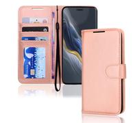 TECHGEAR Étui Portefeuille en Cuir pour Honor Magic 6 Pro 5G, étui de Protection à Rabat [Blocage RFID] avec Porte-Cartes, Support et Bracelet - Cuir PU doré Rose avec Fermeture magnétique