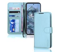 TECHGEAR Étui Portefeuille en Cuir pour Pixel 8 Pro, étui de Protection à Rabat avec Porte-Cartes, Support et dragonne - Cuir PU Bleu Baie avec Fermeture magnétique conçu pour Google Pixel 8 Pro