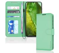 TECHGEAR Étui Portefeuille en Cuir pour Pixel 8a, étui de Protection à Rabat [Blocage RFID], Porte-Cartes, support et dragonne - Cuir PU Vert aloès avec Fermeture magnétique pour Google Pixel 8a