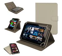 TECHGEAR Étui Universel pour Tablettes avec Écrans 7 Pouces - 360 Degrés de Rotation, Housse Amovible avec Stand de Visualisation (Blanc)