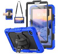 TECHGEAR Étui utilitaire pour Samsung Galaxy Tab A11 8,7" (SM-X133/SM-X135) - Coque robuste et résistante aux chocs, support rotatif à 360°, dragonne et bandoulière amovible - Bleu
