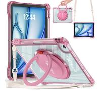 TECHGEAR ExoView Coque pour Apple iPad Air 11 (M3 2025 / M2 2024), Air 4e et 5e génération 10,9 Pouces, iPad Pro 11 (2018-2022) Etui Transparente, Fine et résistante aux Chocs, Bague et Sangle 360