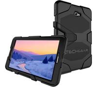 TECHGEAR G-Shock Étui pour Galaxy Tab A 10.1" 2016/2018 [Seulement pour SÉRIE SM-T580] Coque Rigide, Protection Anti-Choc, Support Amovible Compatible avec Samsung Galaxy Tab A 10.1 2016/2018 -Noir