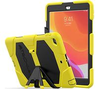 TECHGEAR G-Shock Étui pour iPad 10.2 2021/2020 / 2019 [9ème, 8ème 7ème génération] Coque Rigide, Haute Protection Antichoc avec Support Amovible - Housse pour Enfants Écoles Ouvriers - Jaune