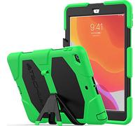 TECHGEAR G-Shock Étui pour iPad 10.2 2021/2020 / 2019 [9ème, 8ème 7ème génération] Coque Rigide, Haute Protection Antichoc avec Support Amovible - Housse pour Enfants Écoles Ouvriers - Vert