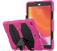 TECHGEAR G-Shock Étui pour iPad 10.2 2021/2020 / 2019 [9ème, 8ème 7ème génération] Coque Rigide, Haute Protection Antichoc avec Support Amovible - Housse pour Enfants Écoles Ouvriers - Rose