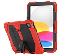 TECHGEAR G-Shock Étui pour iPad 11 2025 (A16), iPad 10 2022 (11e/10ème génération) Coque Rigide Protection Antichoc avec Support Amovible Coque - Housse pour Enfants Écoles Ouvriers Bâtiments - Rouge