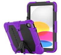 TECHGEAR G-SHOCK Étui pour iPad 11 2025 (A16), iPad 10 2022 (11e/10ème génération) Coque Rigide Protection Antichoc avec Support Amovible Coque - Housse pour Enfants Écoles Ouvriers Bâtiments - Violet