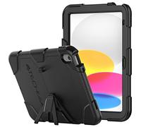 TECHGEAR G-Shock Étui pour iPad 11 2025 (A16), iPad 10 2022 (11e/10ème génération) Coque Rigide Protection Antichoc avec Support Amovible Coque - Housse pour Enfants Écoles Ouvriers Bâtiments - Noir