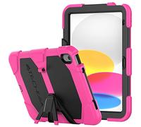 TECHGEAR G-Shock Étui pour iPad 11 2025 (A16), iPad 10 2022 (11e/10ème génération) Coque Rigide Protection Antichoc avec Support Amovible Coque - Housse pour Enfants Écoles Ouvriers Bâtiments - Rose